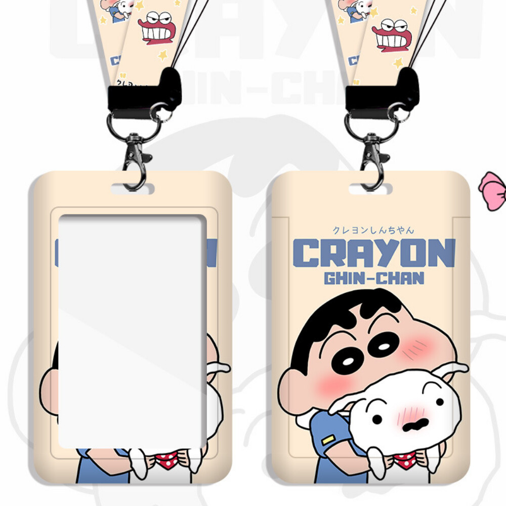 Lanyard Badge Holder - クレヨンしんちゃんシリーズ アニメフィギュア 漫画 学生 キャンパスカードホルダー ネックストラップ付き