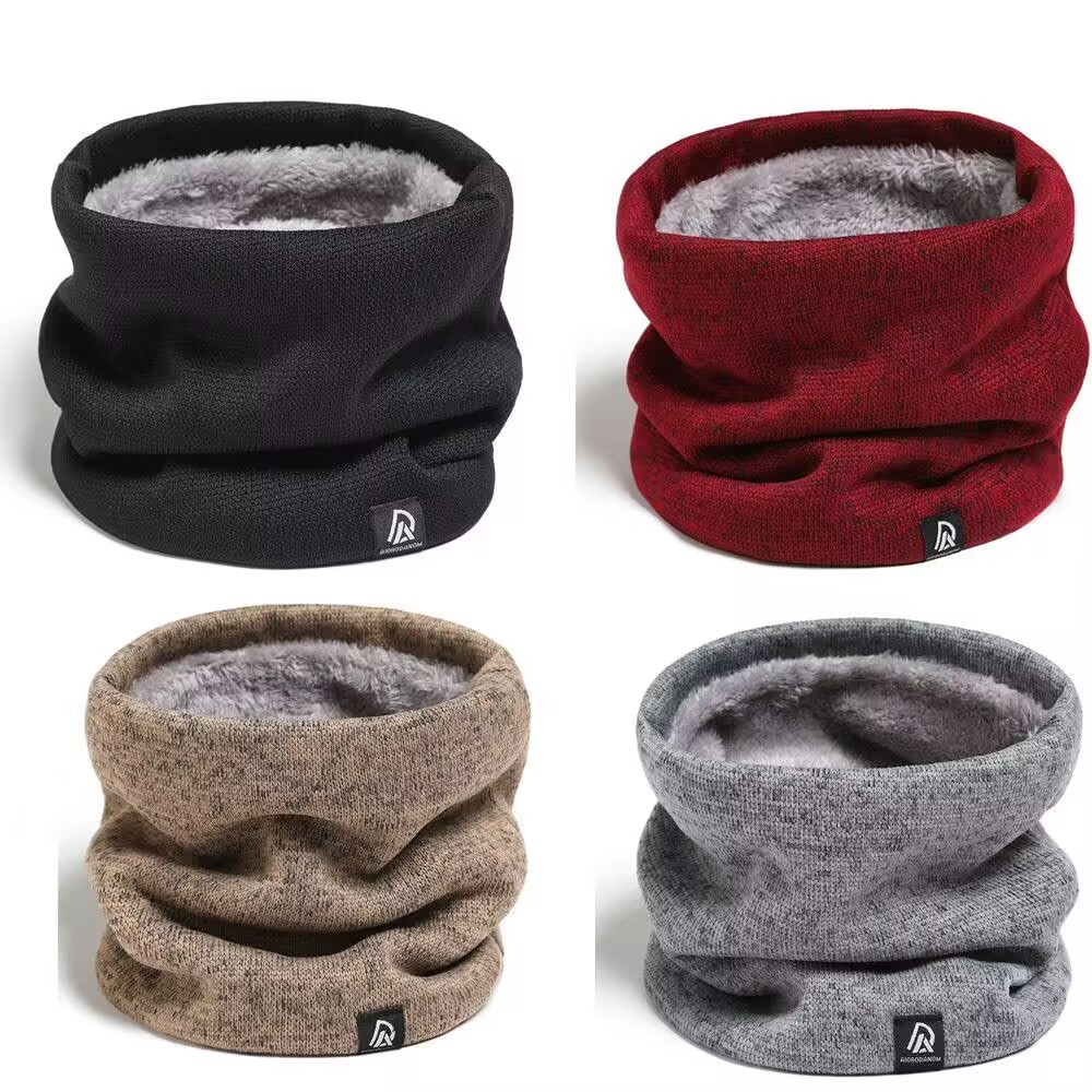 Ascot Neck Scarf - 2026 ソリッドソフトニットネックウォーマースポーツスカーフ女性男性フェイスカバー冬スケートランニング暖かいスカーフ厚い防寒襟