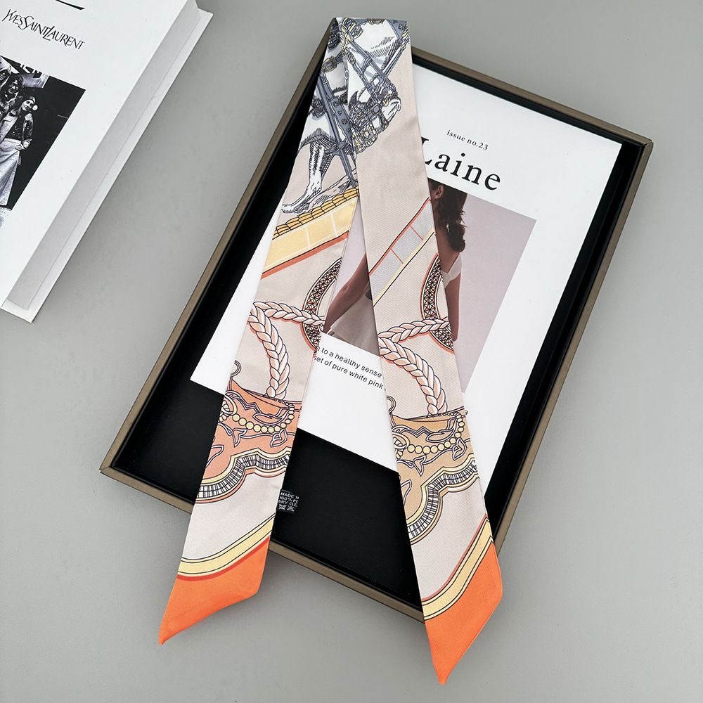 新しいロングサドルスカーフ模擬シルクヘッドバンドファッション - Face Scarf Mask のレビューと価格