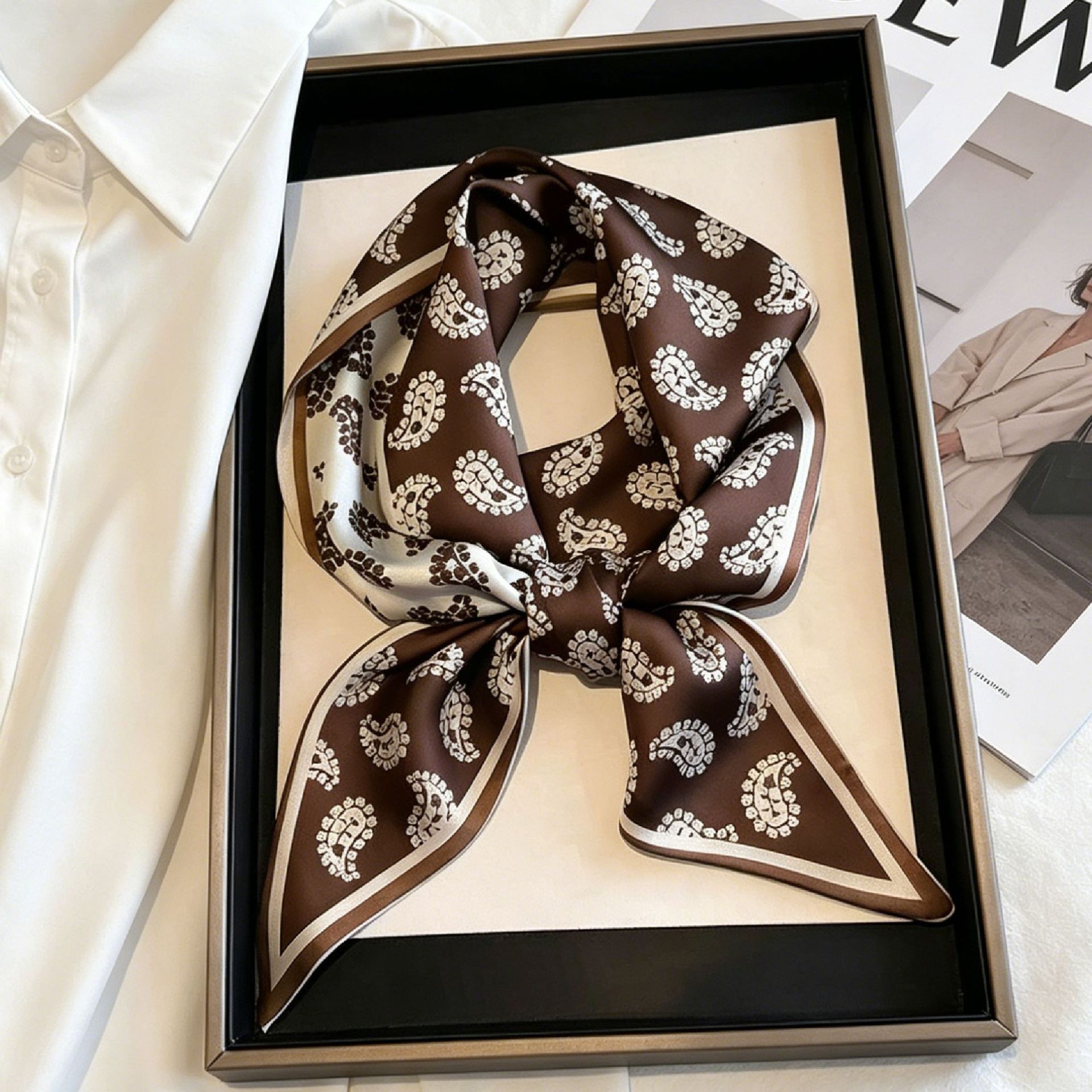 高級ロングネッカチーフ、細いヘアバンド、女性用シルクスカーフ - Face Scarf Mask のレビューと価格