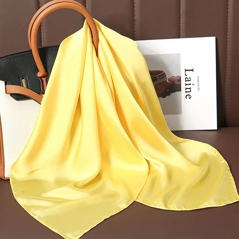 高級無地シルクスクエアスカーフ女性用ソフトサテン馬毛ヘアバン - Scarf Silk Square のレビューと価格