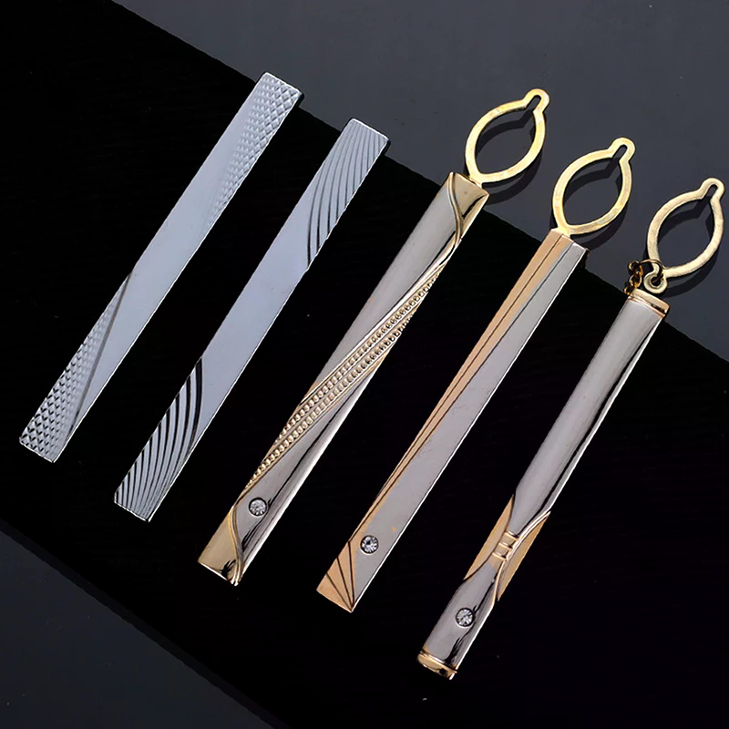 メンズメタルシンプルネクタイバックルゴールドシルバーカラータ - Tie Clip Silver のレビューと価格