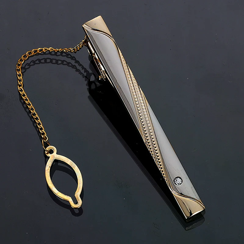 メンズメタルシンプルネクタイバックルゴールドシルバーカラータ - Tie Clip Silver のレビューと価格