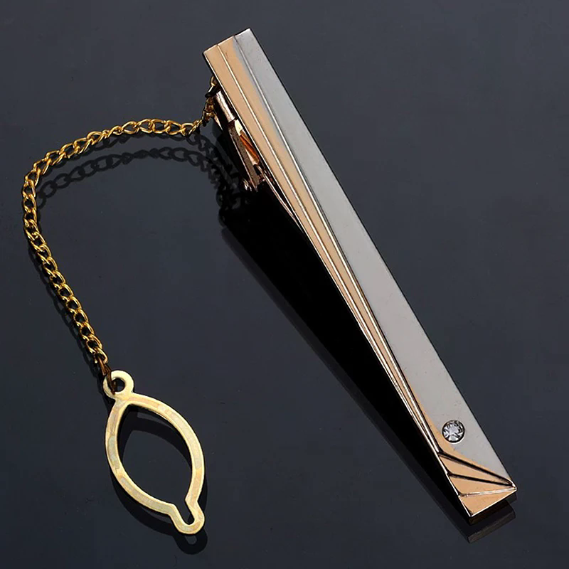 メンズメタルシンプルネクタイバックルゴールドシルバーカラータ - Tie Clip Silver のレビューと価格