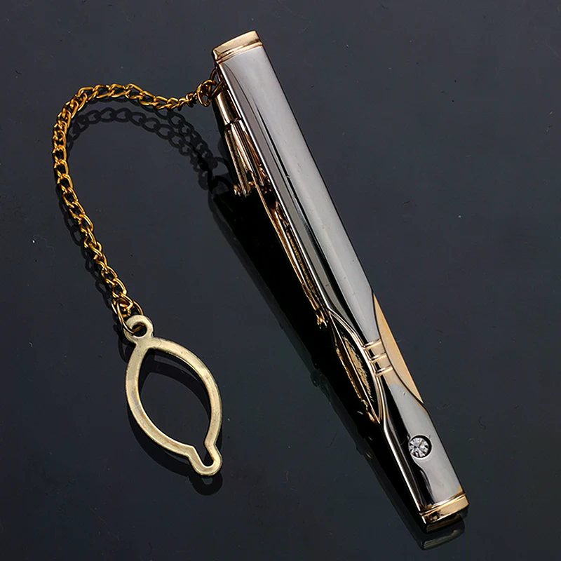 メンズメタルシンプルネクタイバックルゴールドシルバーカラータ - Tie Clip Silver のレビューと価格