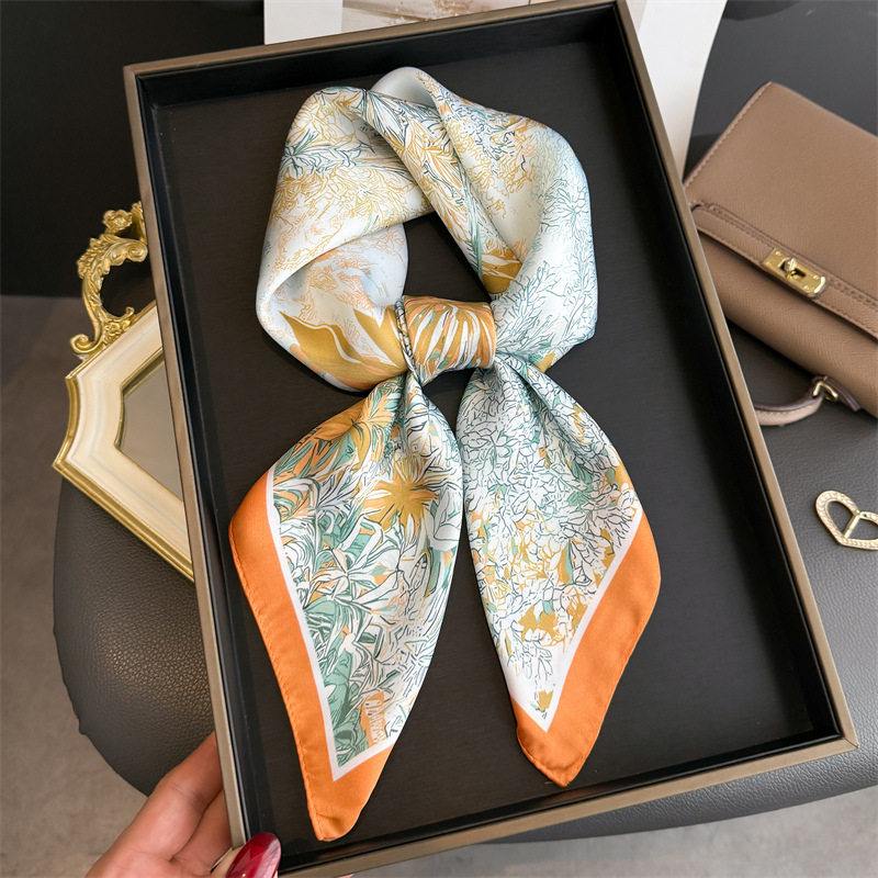 高級デザインプリントスカーフ女性のためのシルクスカーフバンダ - Face Scarf Mask のレビューと価格