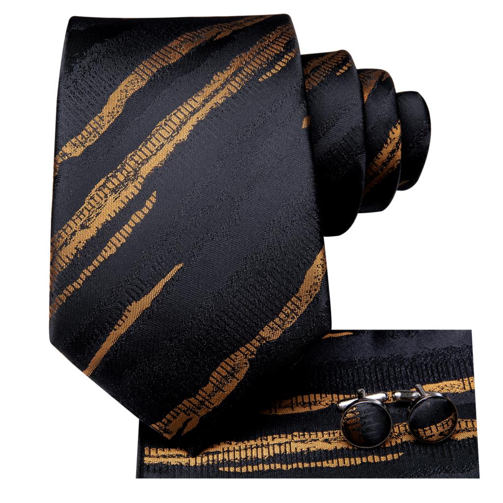 Hi-tie-男性用のストライプのシルクのウェディングネクタ - Silk Tie Striped のレビューと価格