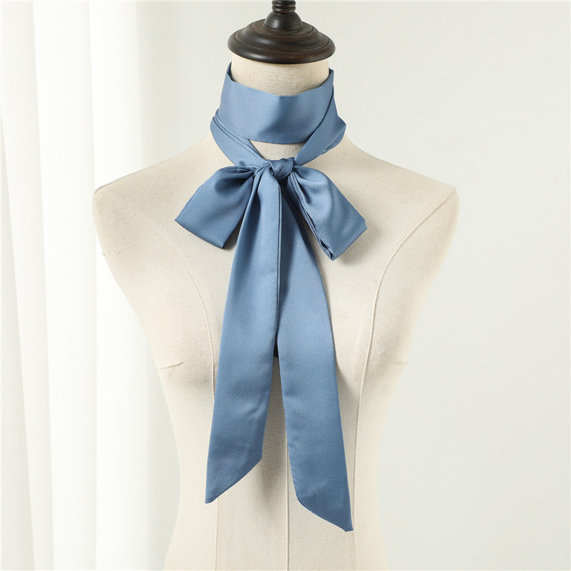 新しい 190*5 センチメートルソリッドヘアスカーフ細長い - Ascot Neck Scarf のレビューと価格