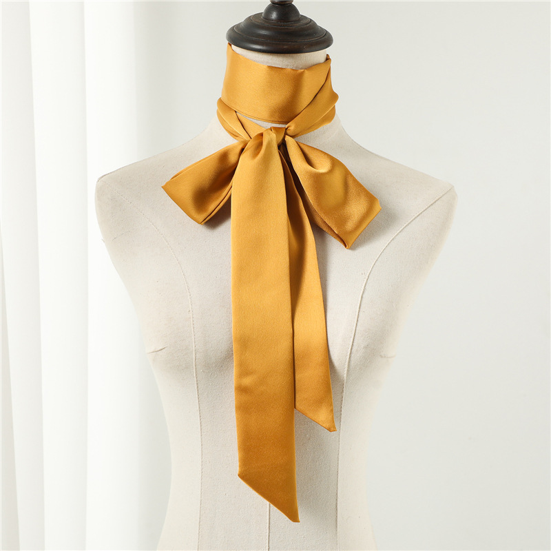 新しい 190*5 センチメートルソリッドヘアスカーフ細長い - Ascot Neck Scarf のレビューと価格