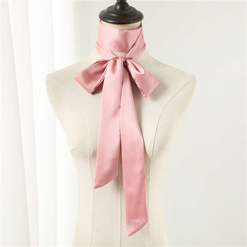 新しい 190*5 センチメートルソリッドヘアスカーフ細長い - Ascot Neck Scarf のレビューと価格