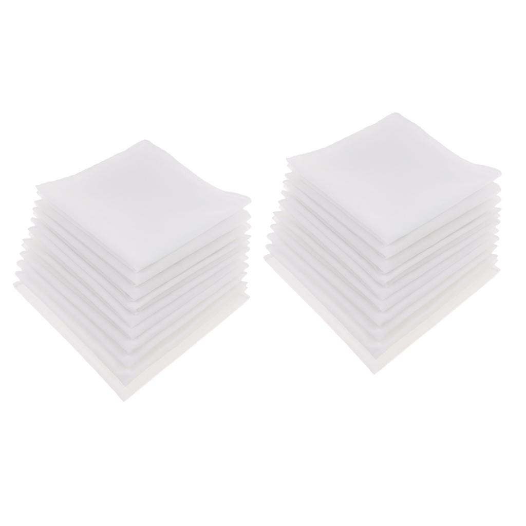 白い綿製ハンカチセット。無地でシンプルなデザイン。男性、女性 - Handkerchief Cotton Men のレビューと価格