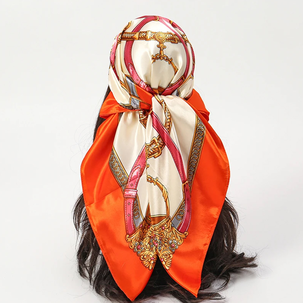 ファッションスカーフ 90*90cm 女性用プリント ヘアネ - Face Scarf Mask のレビューと価格
