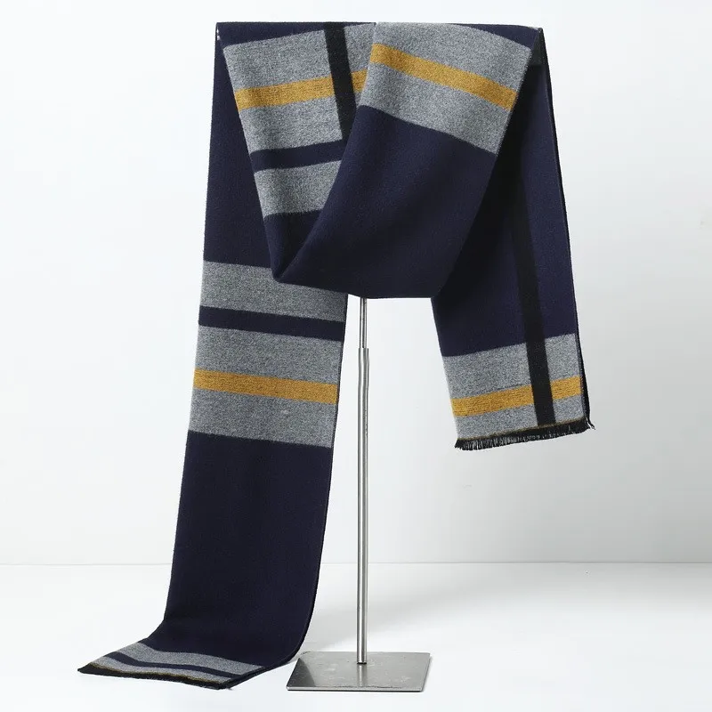 デザイナーブランドの格子縞メンズスカーフ冬暖かいカシミヤスカ - Muffler Men Wool のレビューと価格