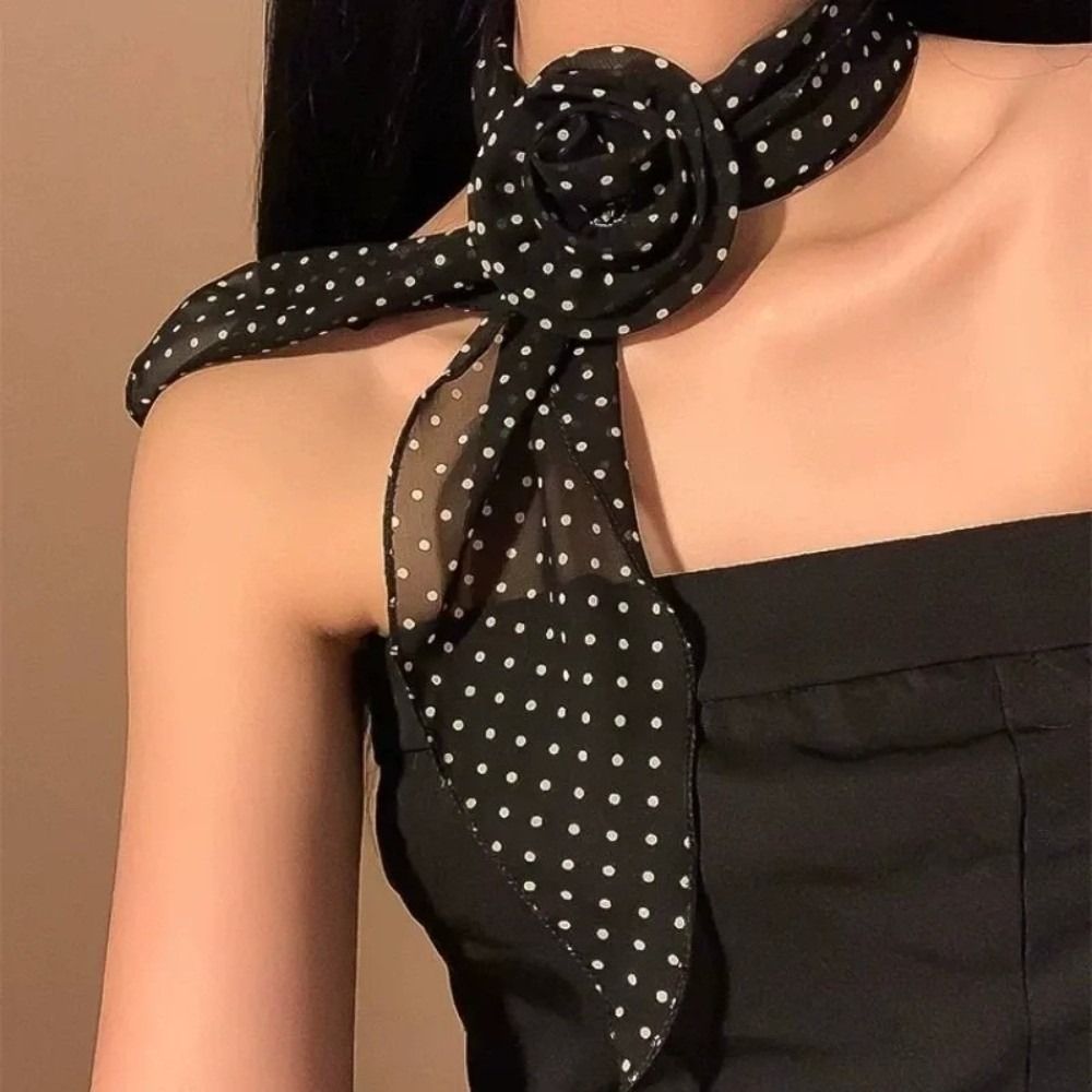 新しい取り外し可能なシフォンロングスカーフ多用途薄型エレガン - Ascot Neck Scarf のレビューと価格