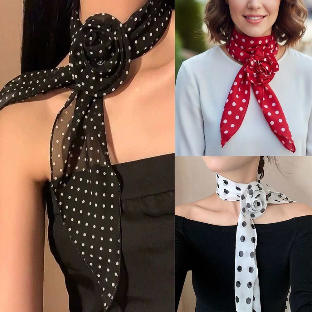 新しい取り外し可能なシフォンロングスカーフ多用途薄型エレガン - Ascot Neck Scarf のレビューと価格