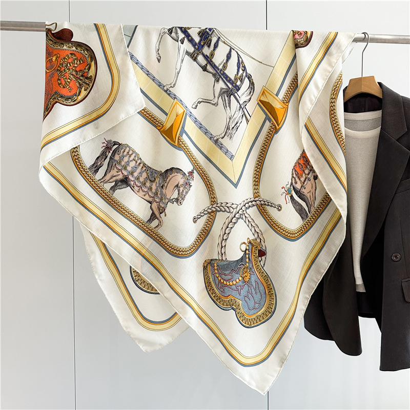 ファッションプリント大型スクエアウールスカーフ・ラップ 20 - Scarf Silk Square のレビューと価格